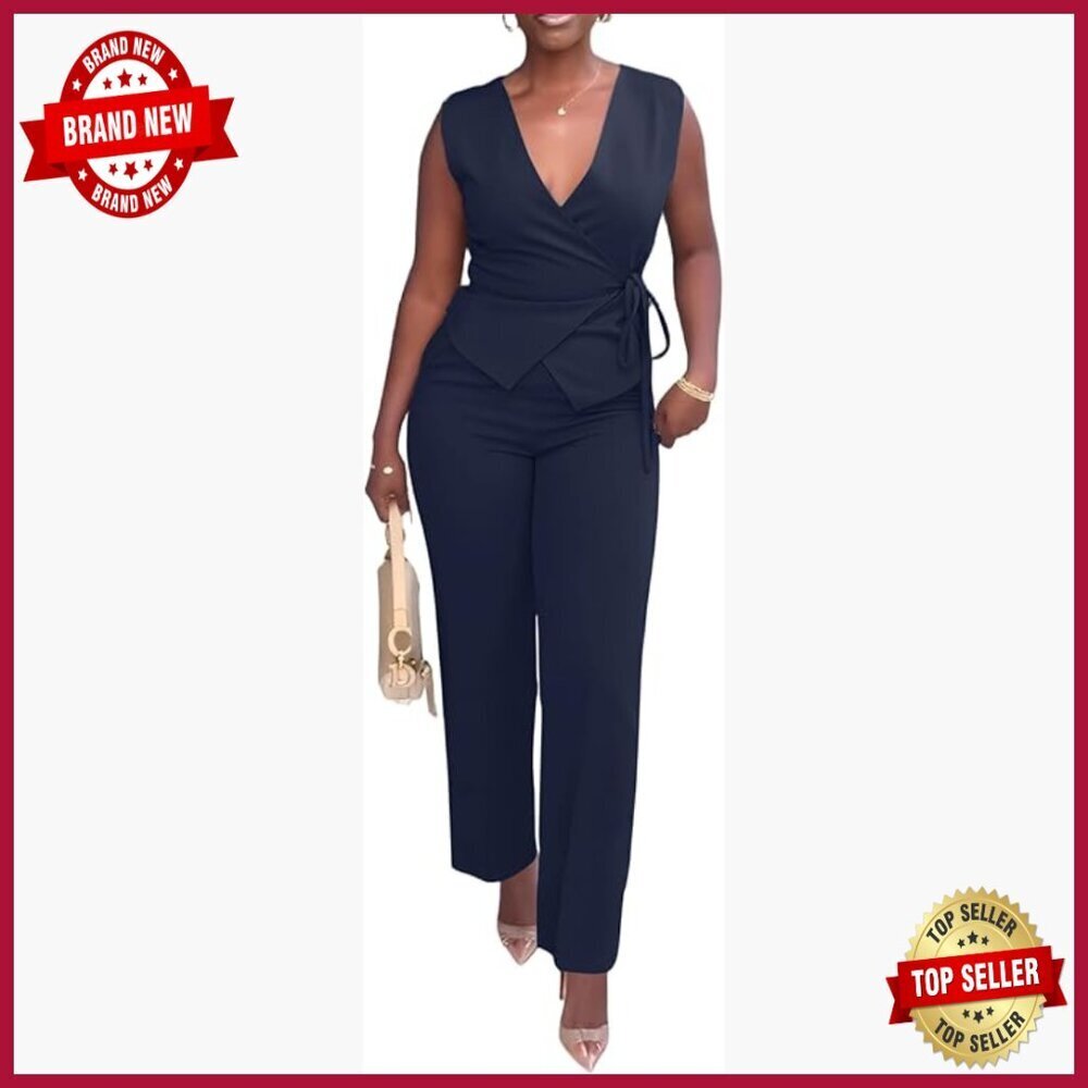 Professional 2-Piece Vest and Pants Set, Stretchy Polyester Blend, Business